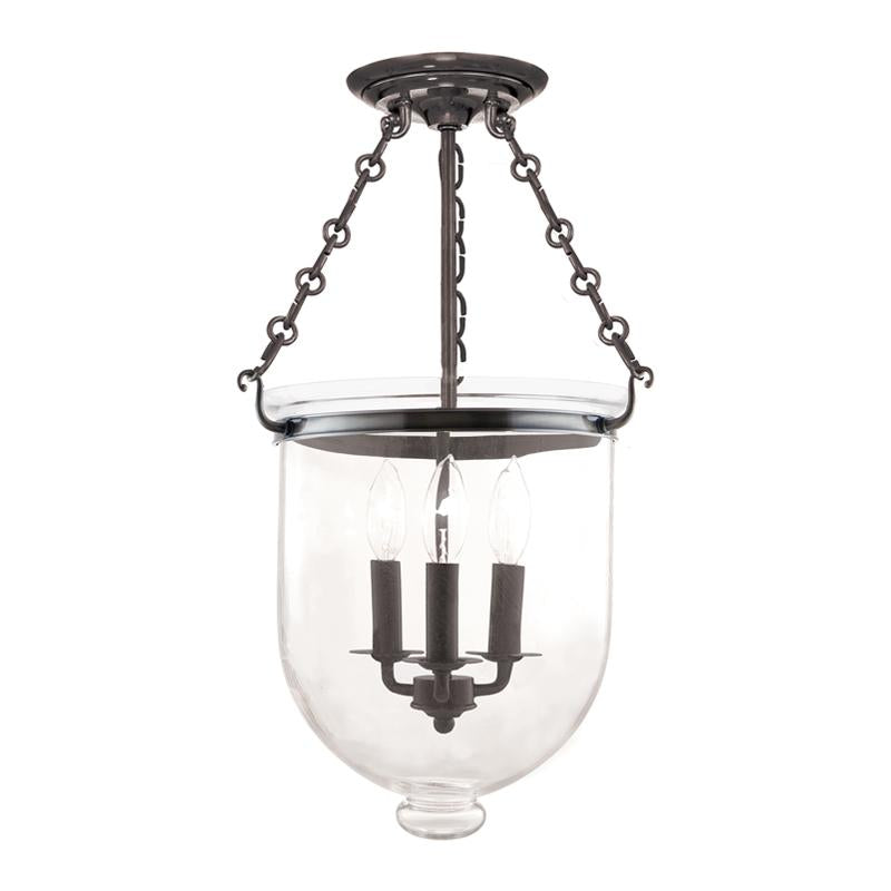 Hudson Valley Lighting Hampton Historic Nickel 12W x 12L x 20.25H Semi-Flush Mount