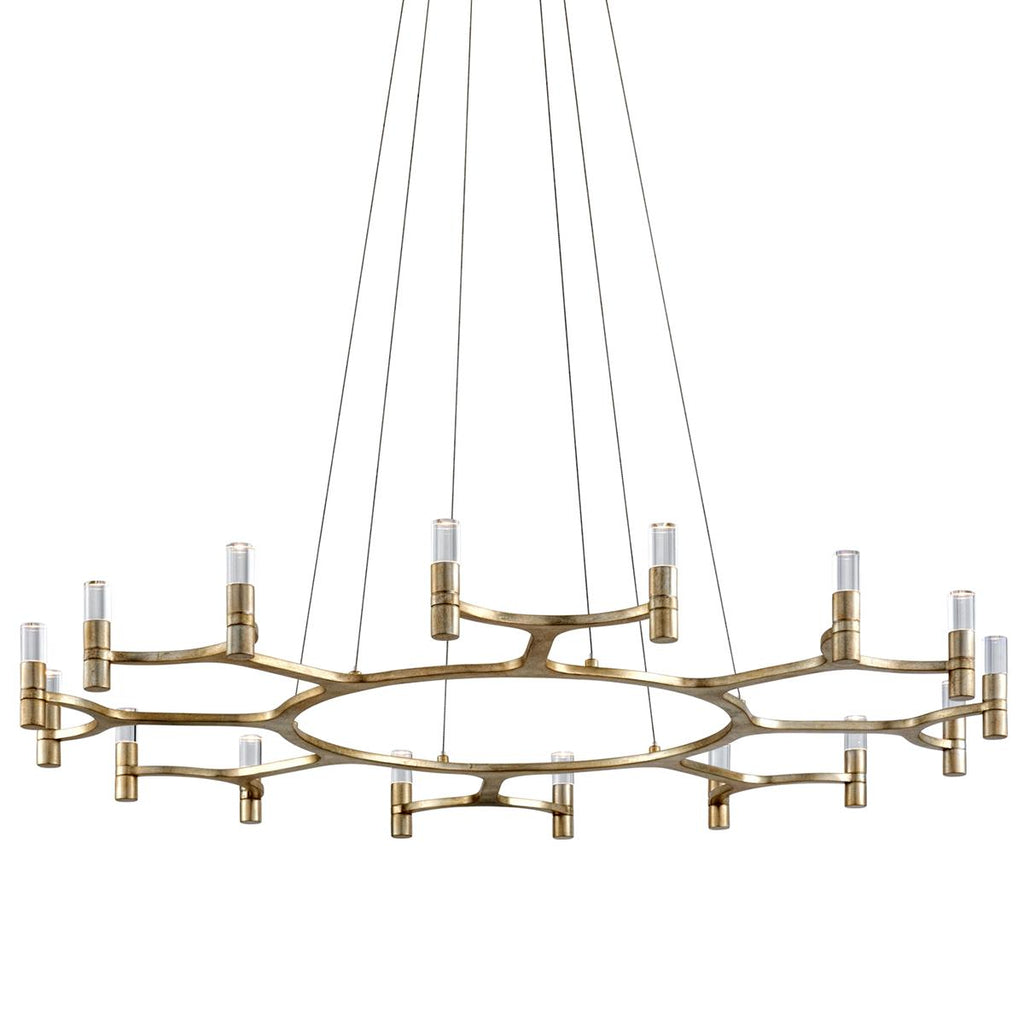 Corbett Lighting Nexus WARM SILVER LEAF 49.25W x 5.25H Chandelier