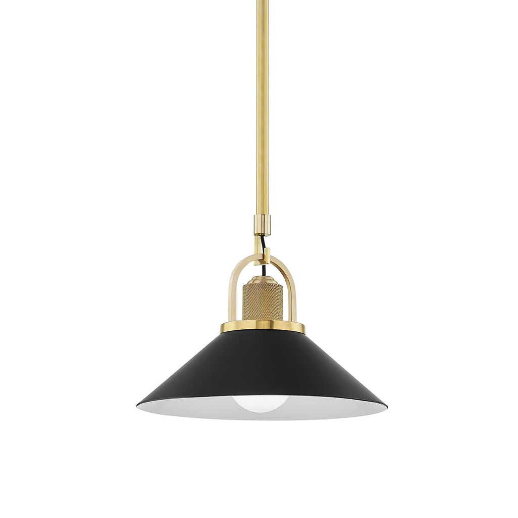 Hudson Valley Lighting Syosset Aged Brass/black 12W x 12L x 9.25H Pendant