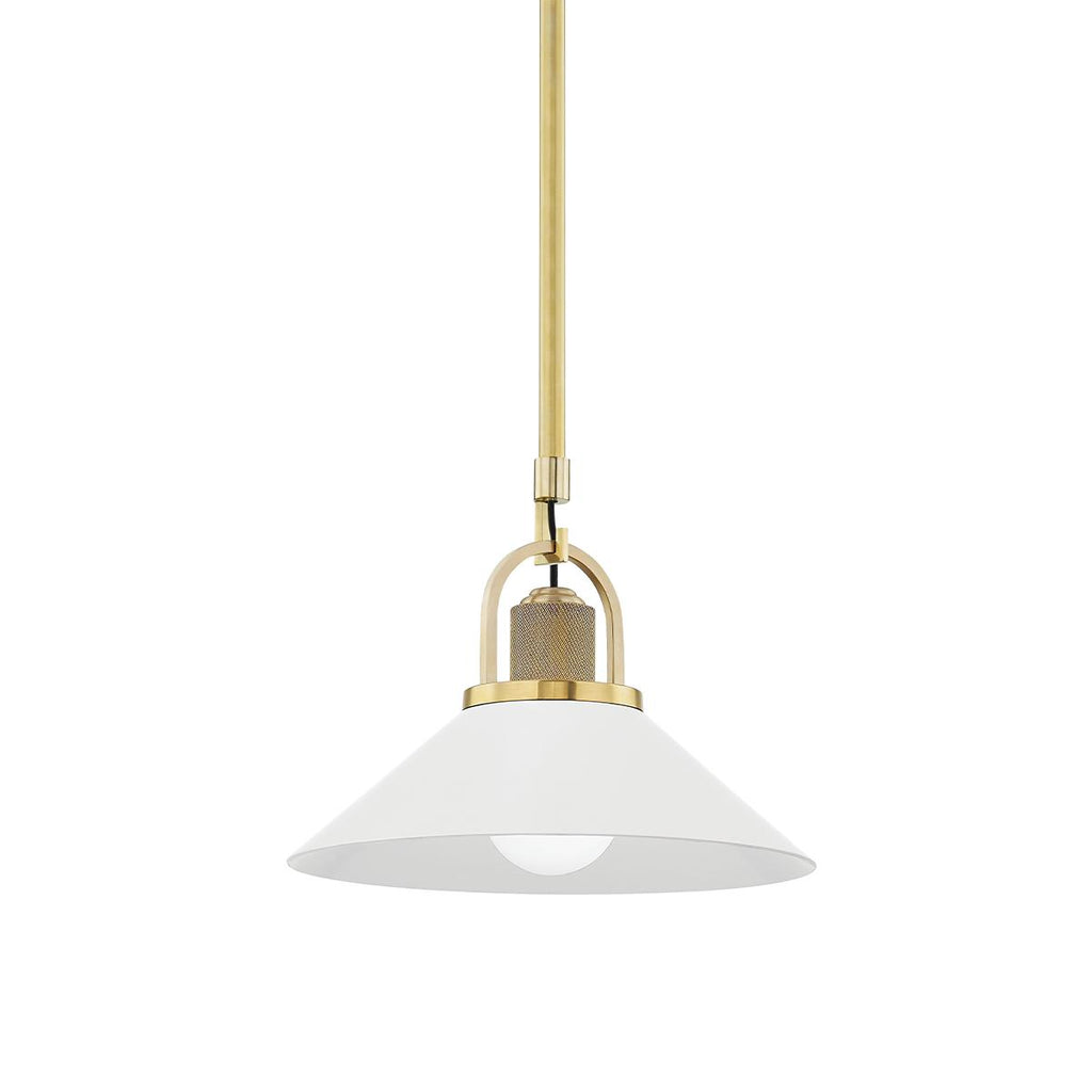 Hudson Valley Lighting Syosset Aged Brass/soft Off White 12W x 12L x 9.25H Pendant