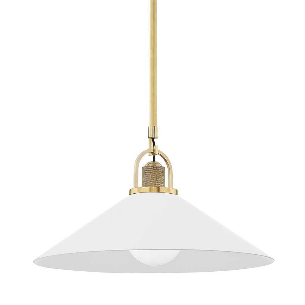 Hudson Valley Lighting Syosset Aged Brass/soft Off White 20W x 20L x 11.38H Pendant