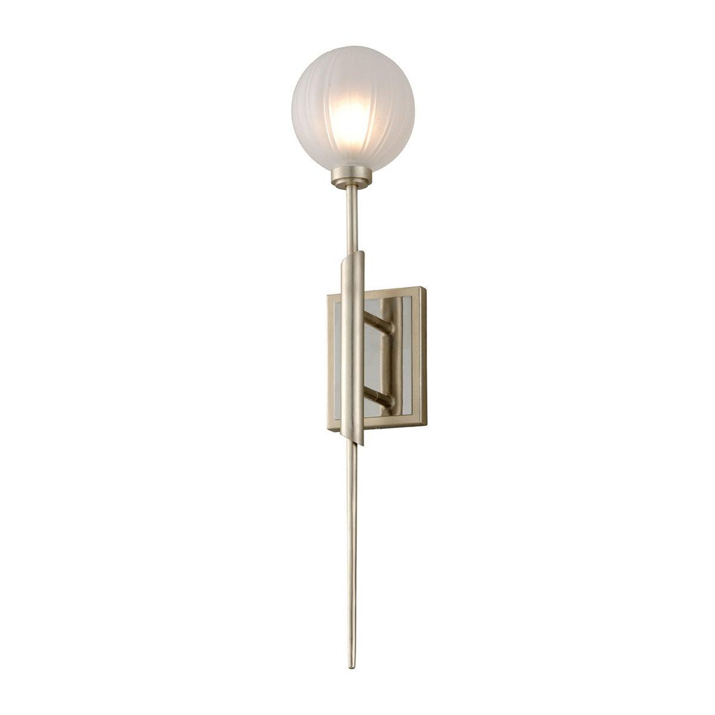 Corbett Lighting Tempest SATIN SILVER LEAF 5.25W x 5.25L x 27H Wall Sconce