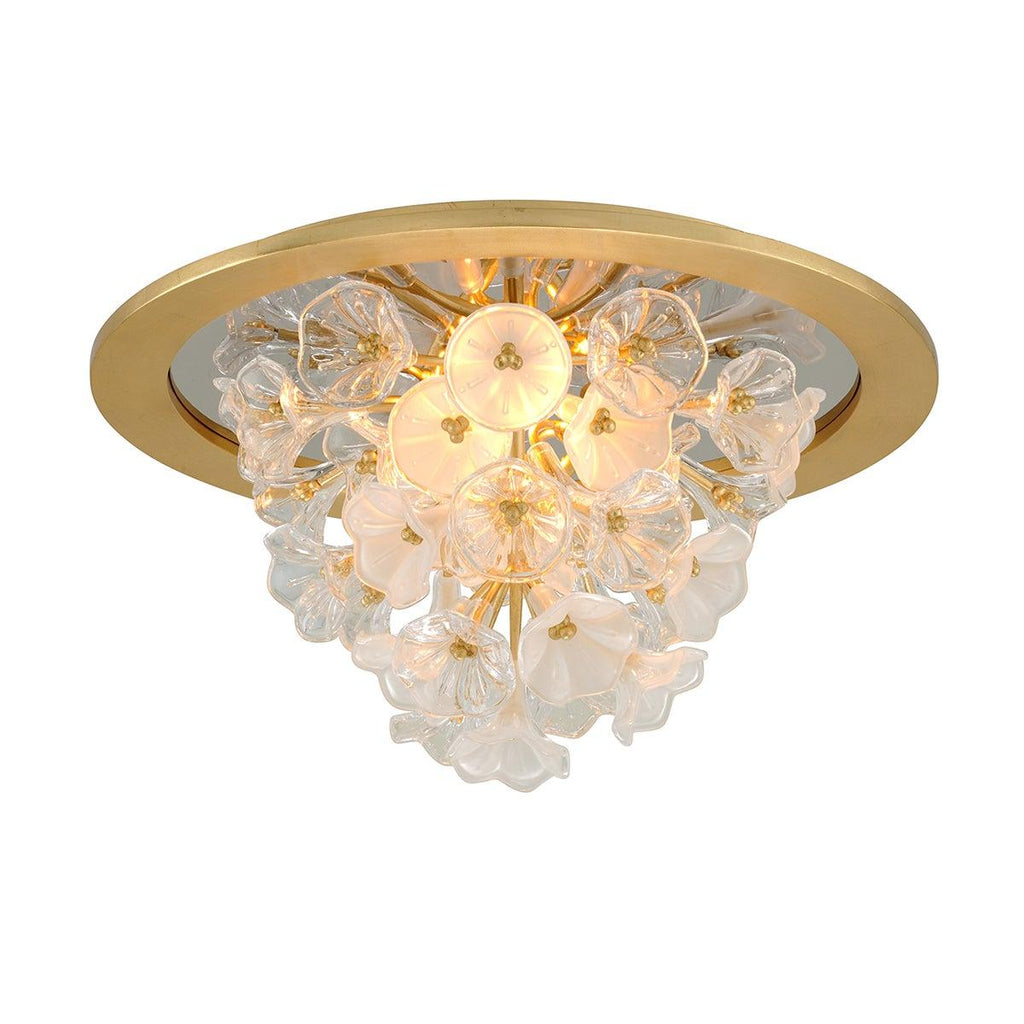 Corbett Lighting Jasmine Gold Leaf 21.75W x 21.75L x 12.25H Flush Mount