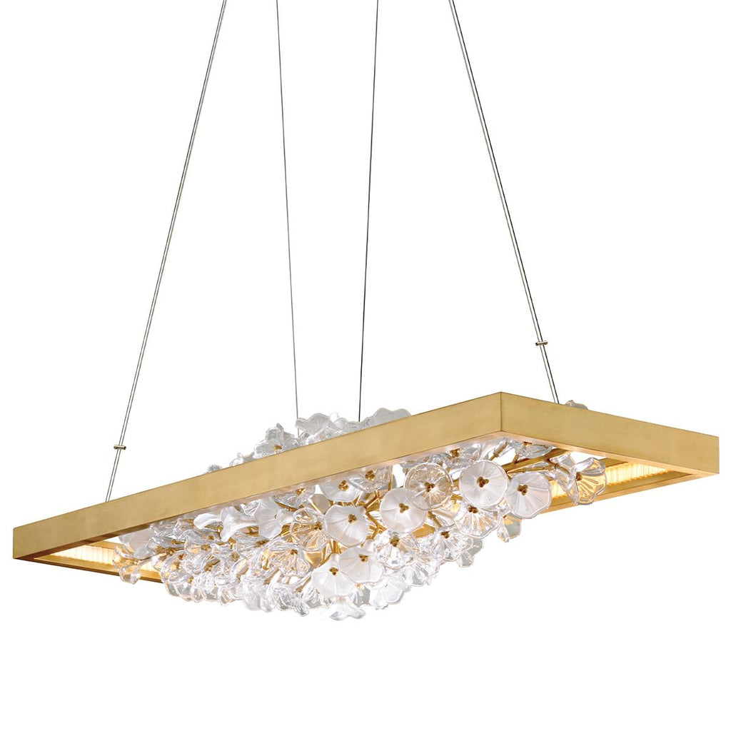 Corbett Lighting Jasmine Gold Leaf 18W x 60L x 12H Pendant