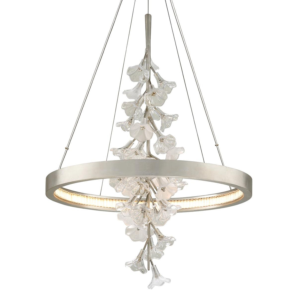 Corbett Lighting Jasmine SILVER LEAF 28W x 28L x 38.5H Chandelier