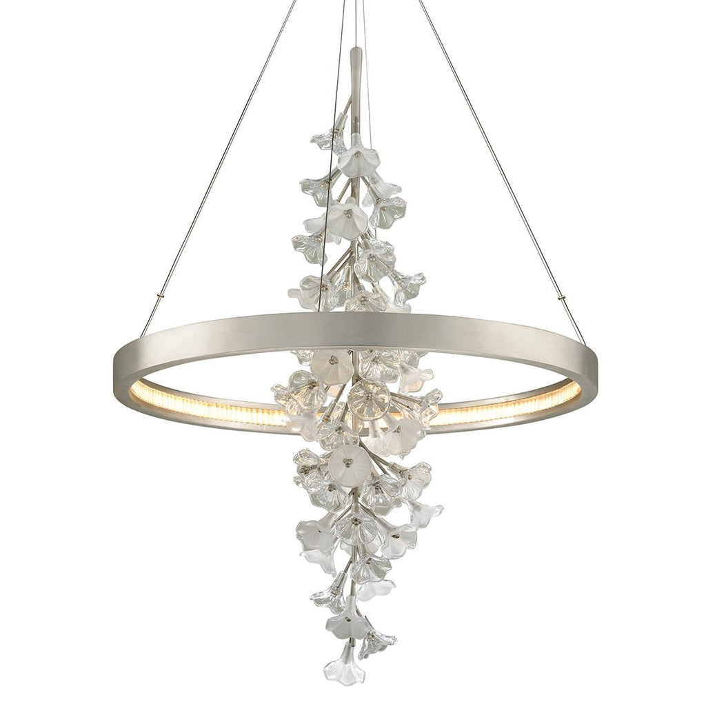 Corbett Lighting Jasmine SILVER LEAF 36W x 36L x 50H Chandelier