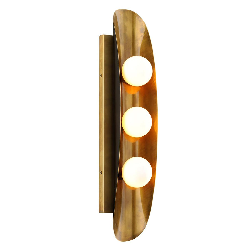 Corbett Lighting Hopper VINTAGE BRASS BRONZE ACCENTS 4.5W x 4.75L x 23.75H Wall Sconce