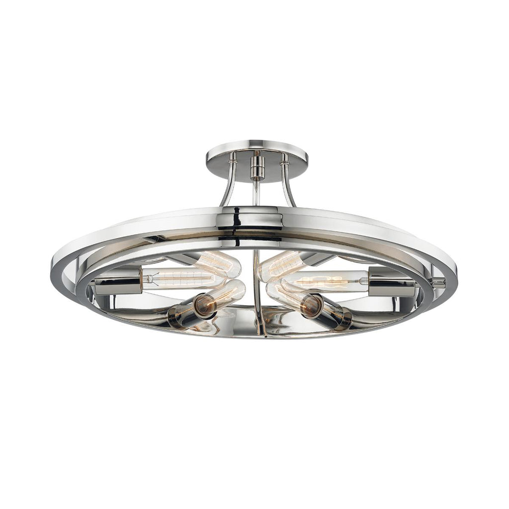 Hudson Valley Lighting Chambers Polished Nickel 21W x 21L x 8H Semi-Flush Mount