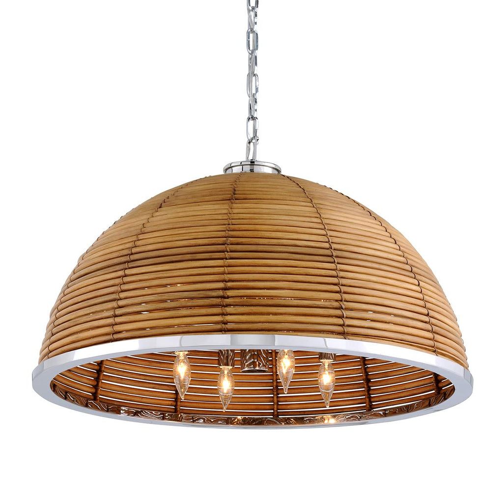 Corbett Lighting Carayes NATURAL RATTAN STAINLESS STEEL 30.75W x 30.75L x 18.75H Chandelier