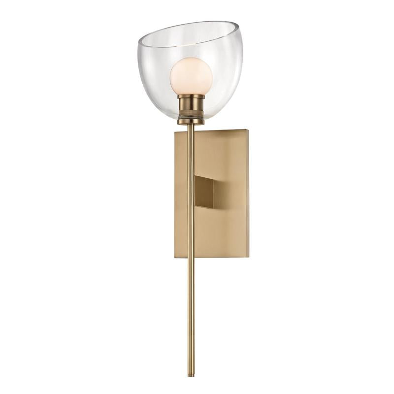 Hudson Valley Lighting Davis Aged Brass 5.5W x 5.5L x 19.5H Wall Sconce