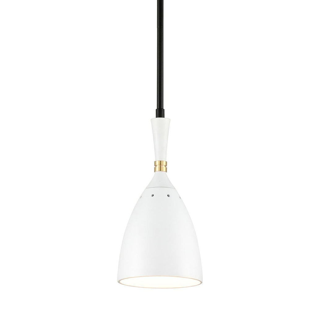 Corbett Lighting Utopia BLACK BRASS OFF WHITE SHADES 6W x 6L x 12.5H Pendant