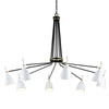 Corbett Lighting Utopia Black Brass Off White Shades 63.5W X 63.5L X 47.75H Chandelier