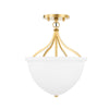 Hudson Valley Lighting Browne Aged Brass 11.25W X 11.25L X 14.75H Semi-Flush Mount