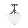 Hudson Valley Lighting Browne Distressed Bronze 11.25W X 11.25L X 14.75H Semi-Flush Mount