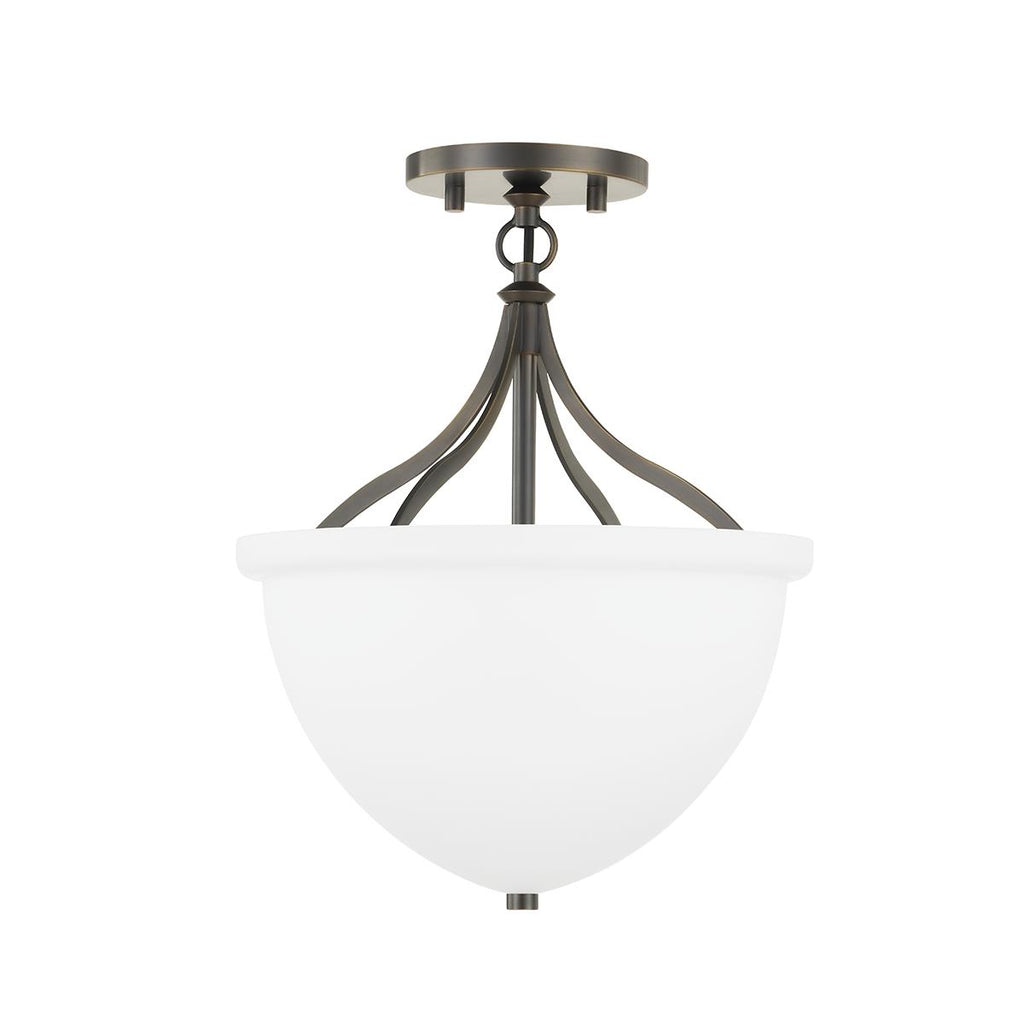 Hudson Valley Lighting Browne Distressed Bronze 11.25W x 11.25L x 14.75H Semi-Flush Mount