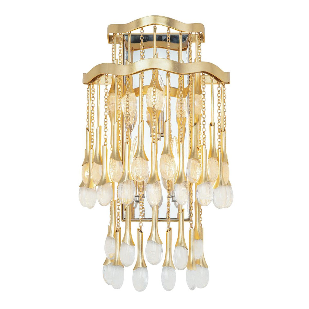 Corbett Lighting Kiara Gold Leaf 12W x 12L x 21H Wall Sconce