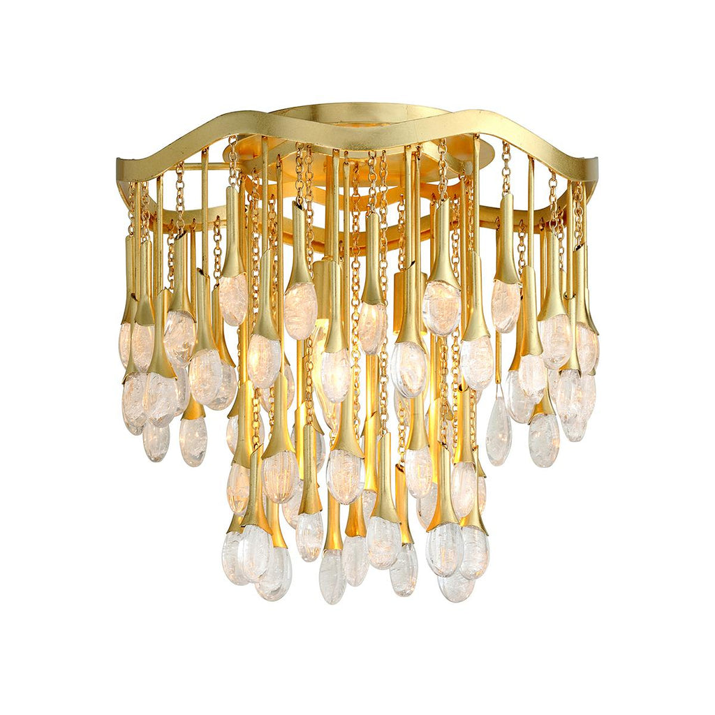 Corbett Lighting Kiara Gold Leaf 15.75W x 15.75L x 15H Semi-Flush Mount