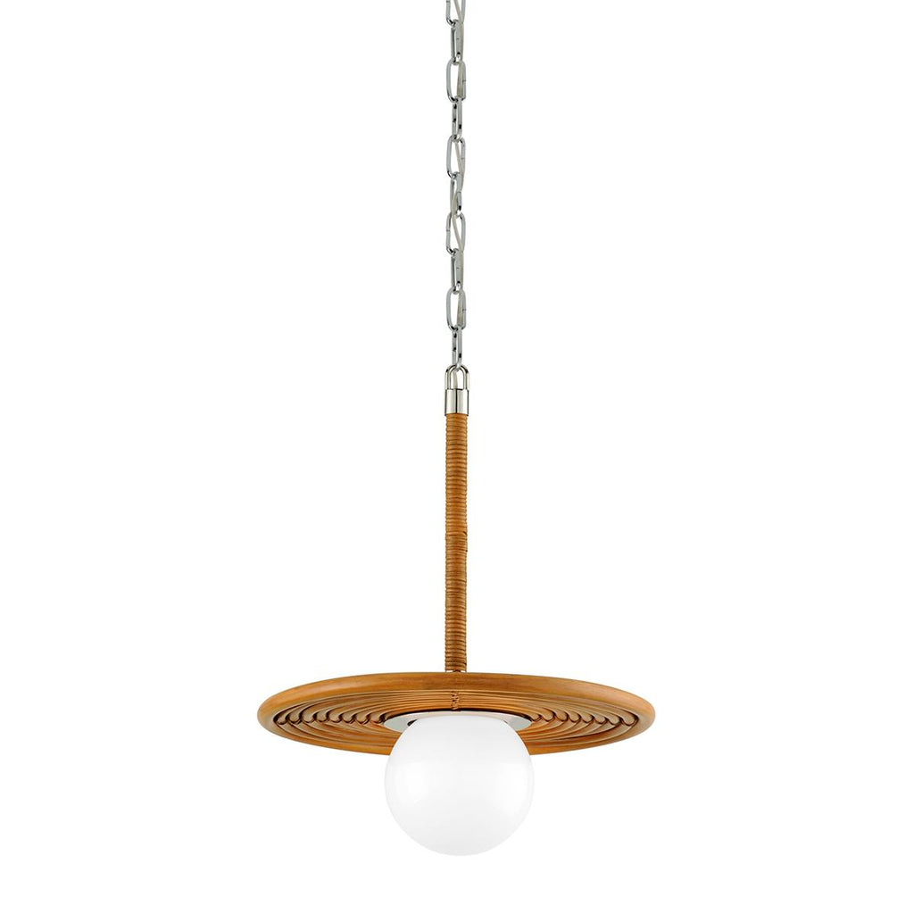 Corbett Lighting Hula Hoop NATURAL RATTAN STAINLESS STEEL 16W x 16L x 21H Pendant