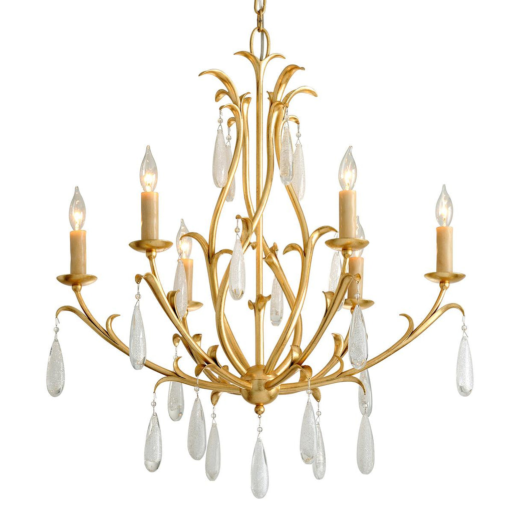 Corbett Lighting Prosecco Gold Leaf 31W x 31L x 35.5H Chandelier