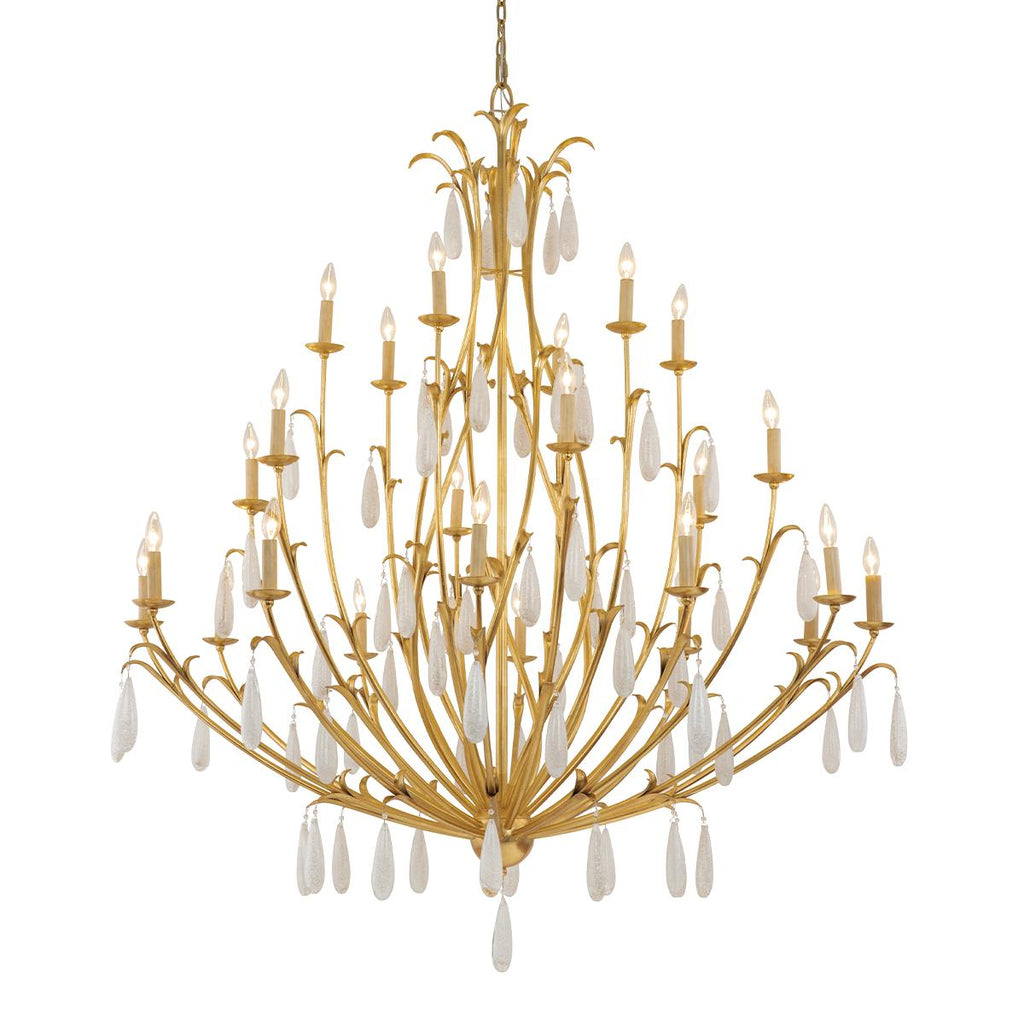 Corbett Lighting Prosecco Gold Leaf 60W x 60L x 69.5H Chandelier