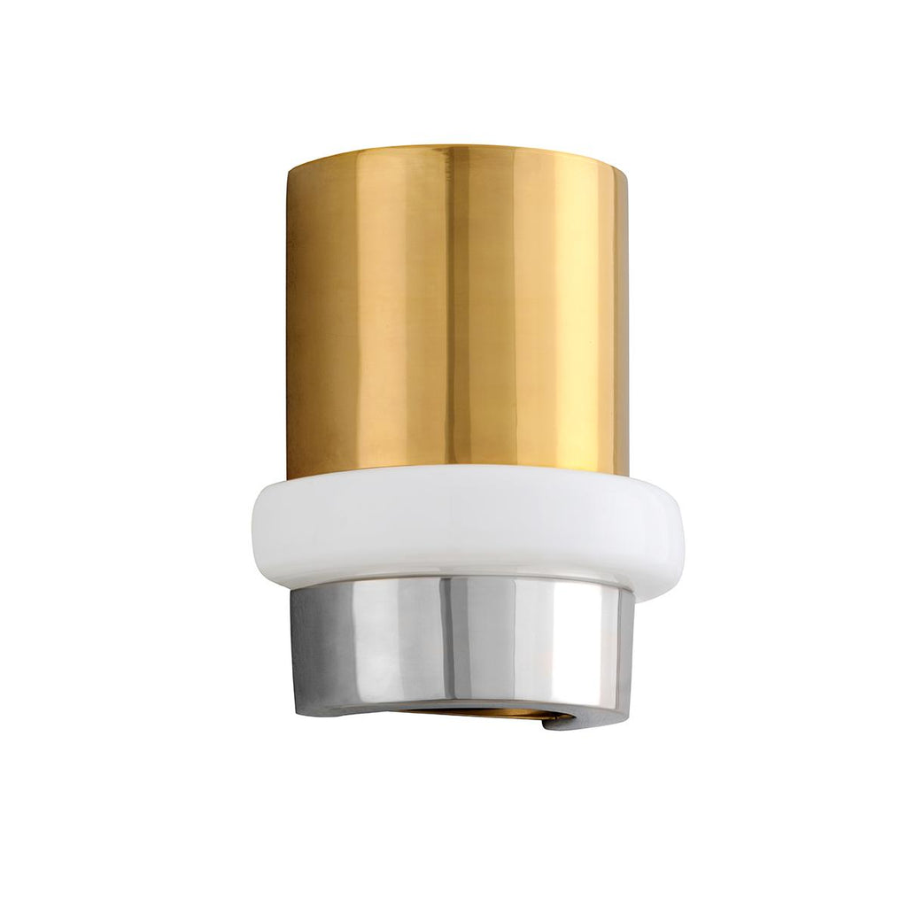 Corbett Lighting Beckenham VINTAGE POLISHED BRASS AND NICKEL 8W x 8L x 9.75H Wall Sconce