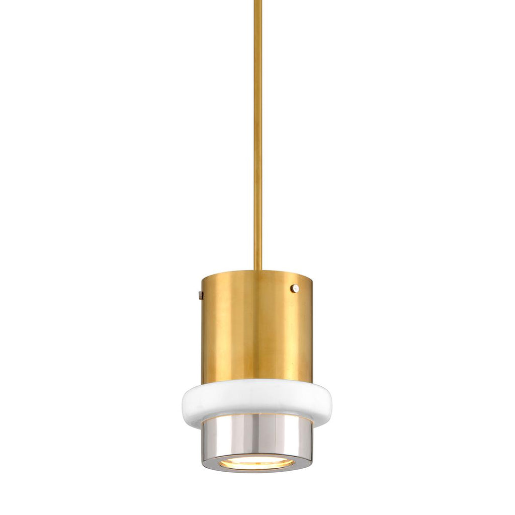 Corbett Lighting Beckenham VINTAGE POLISHED BRASS AND NICKEL 8W x 8L x 10.25H Pendant