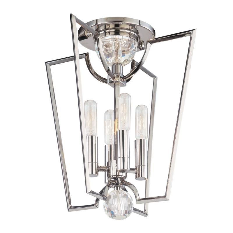 Hudson Valley Lighting Waterloo Polished Nickel 13W x 13L x 14.5H Semi-Flush Mount