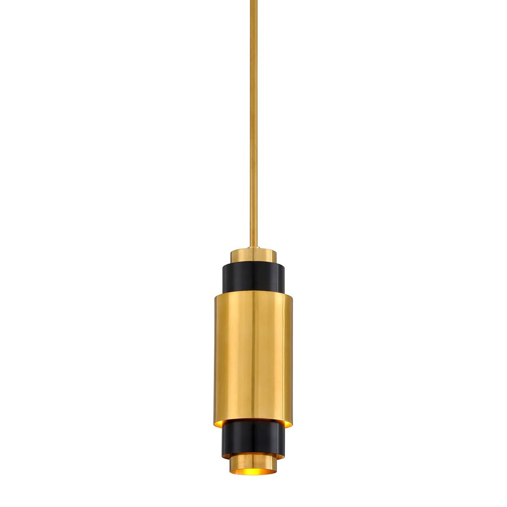 Corbett Lighting Sidcup VINTAGE BRASS BRONZE ACCENTS 5W x 5L x 14.25H Pendant