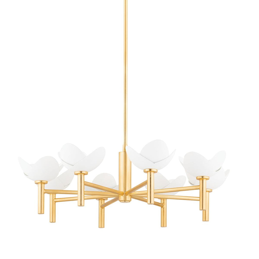 Hudson Valley Lighting Dawson Gold Leaf/white Plaster 33.75W x 33.75L x 11.38H Chandelier