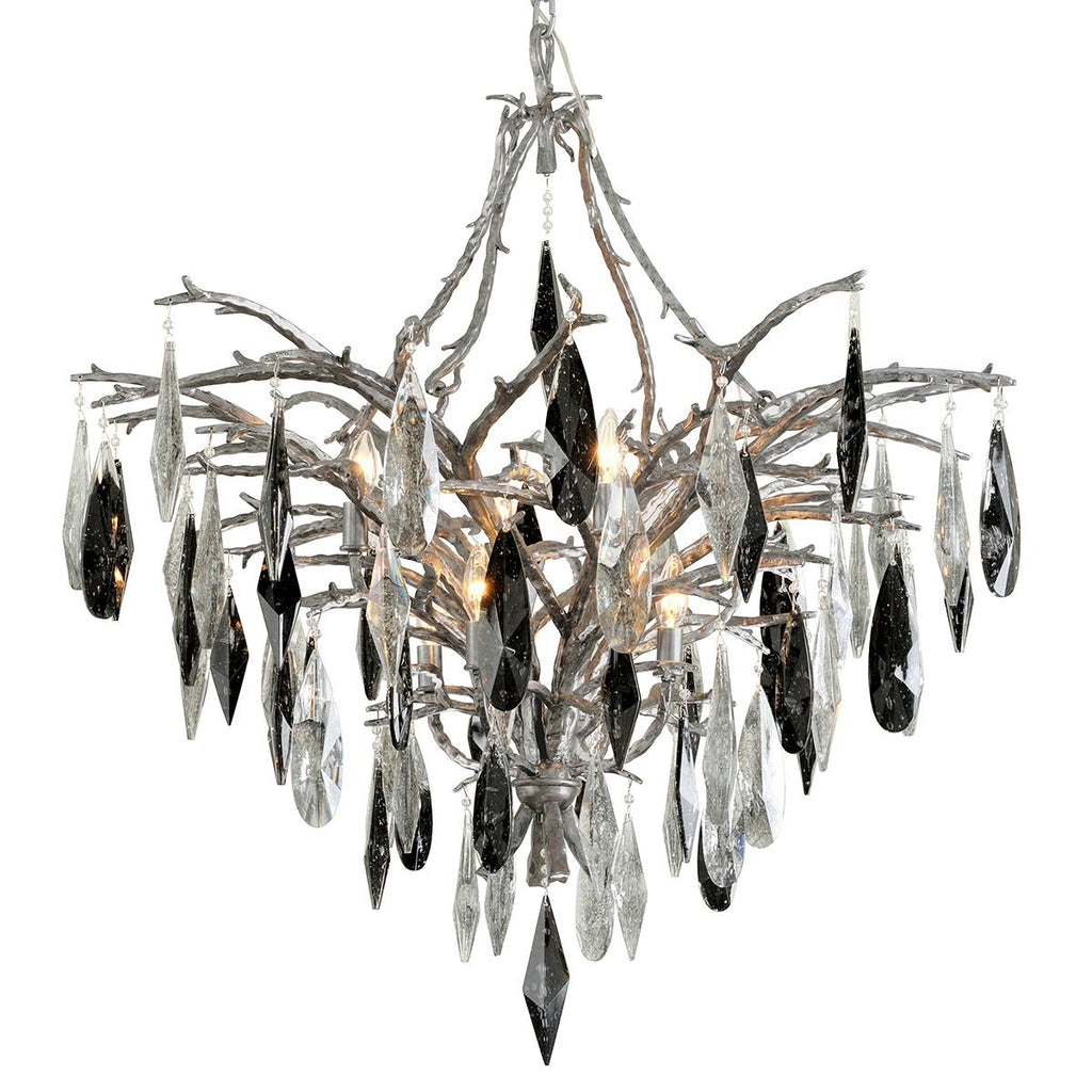 Corbett Lighting Nera Blackened Silver Leaf 37.75W x 37.75L x 41.25H Chandelier