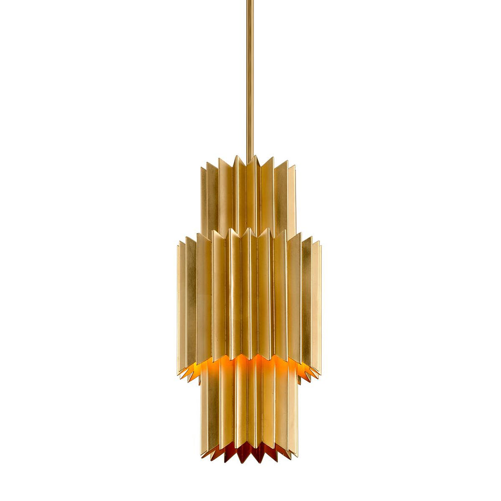 Corbett Lighting Moxy Gold Leaf 9.5W x 9.5L x 19.75H Pendant