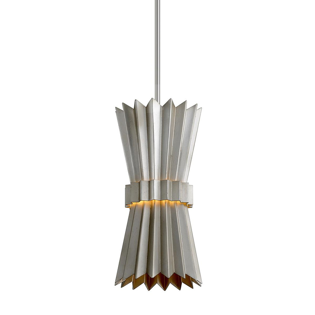 Corbett Lighting Moxy WARM SILVER LEAF 7.75W x 7.75L x 15.75H Pendant