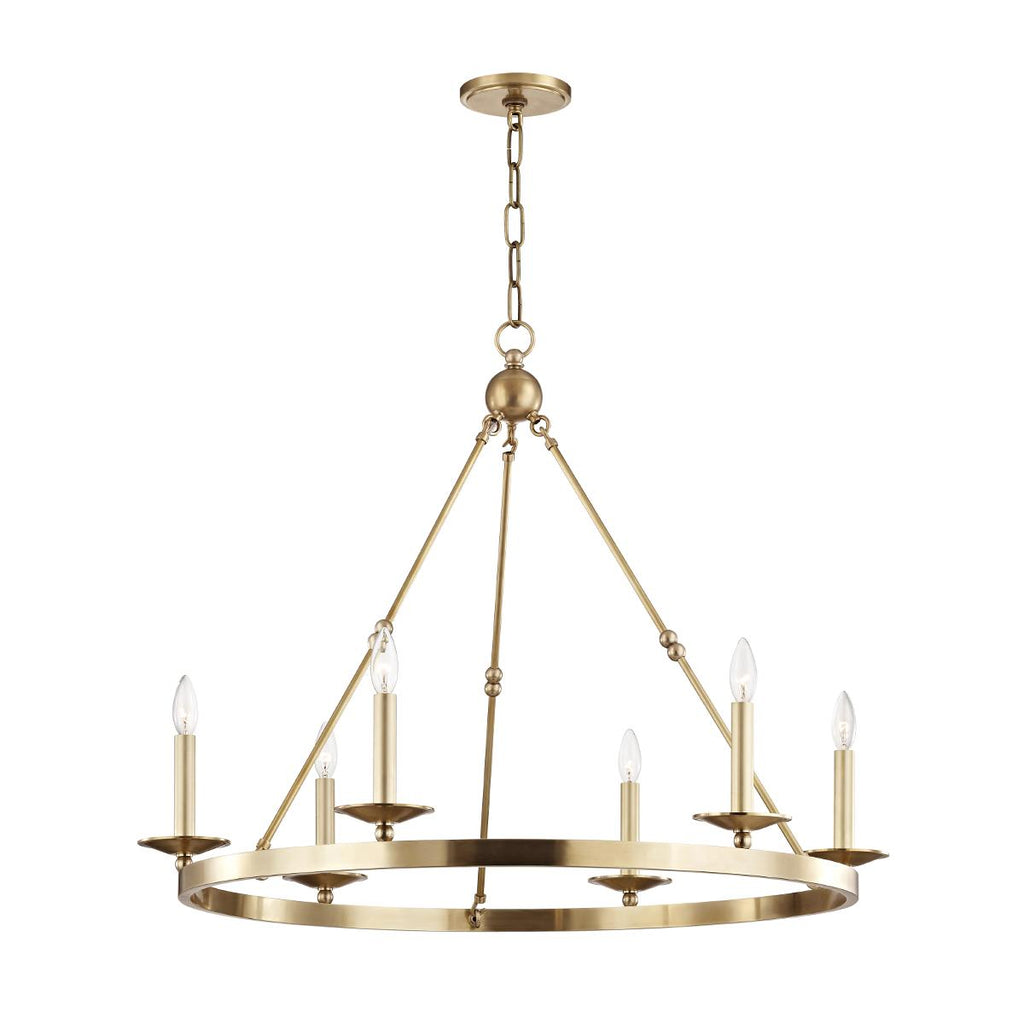 Hudson Valley Lighting Allendale Aged Brass 35.75W x 35.75L x 29.75H Chandelier