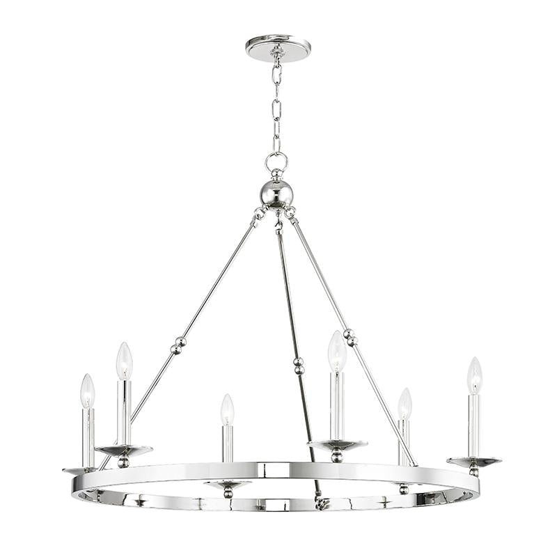 Hudson Valley Lighting Allendale Polished Nickel 35.75W x 35.75L x 29.75H Chandelier