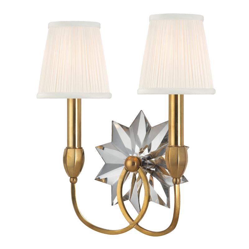 Hudson Valley Lighting Barton Aged Brass 13.5W x 13.5L x 14.75H Wall Sconce