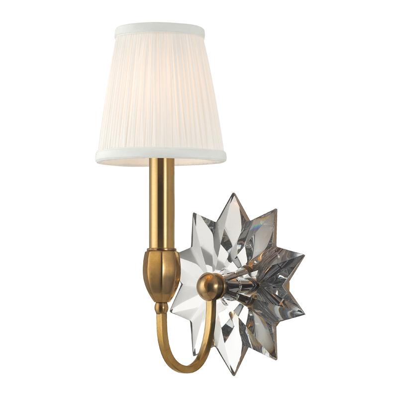 Hudson Valley Lighting Barton Aged Brass 7.5W x 7.5L x 13.5H Wall Sconce