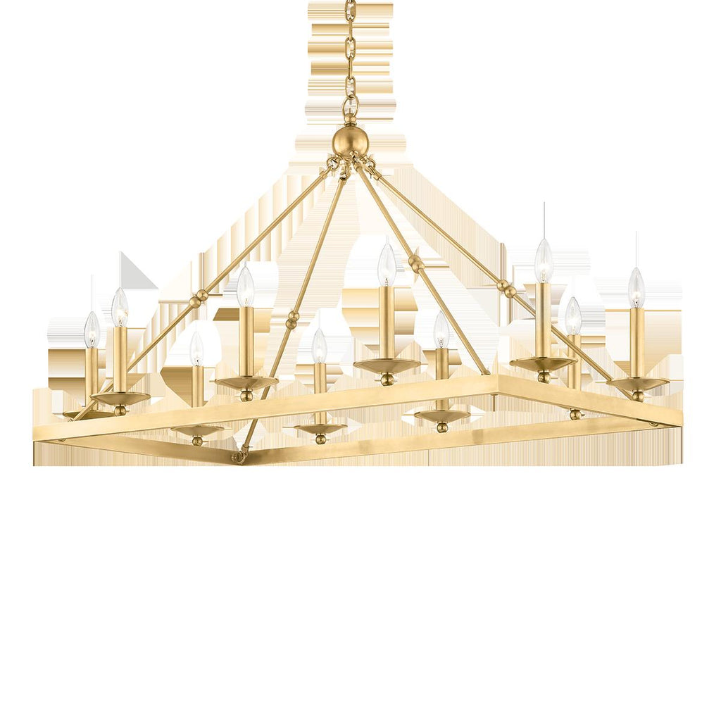 Hudson Valley Lighting Allendale Aged Brass 23.25W x 40.75L x 29.5H Pendant