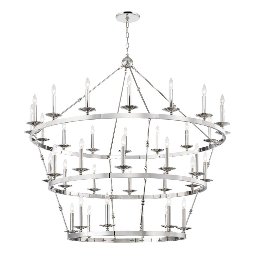 Hudson Valley Lighting Allendale Polished Nickel 58W x 58L x 54.25H Chandelier