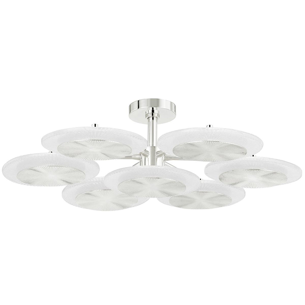 Corbett Lighting Topaz POLISHED NICKEL 37.75W x 37.75L x 10.25H Semi-Flush Mount