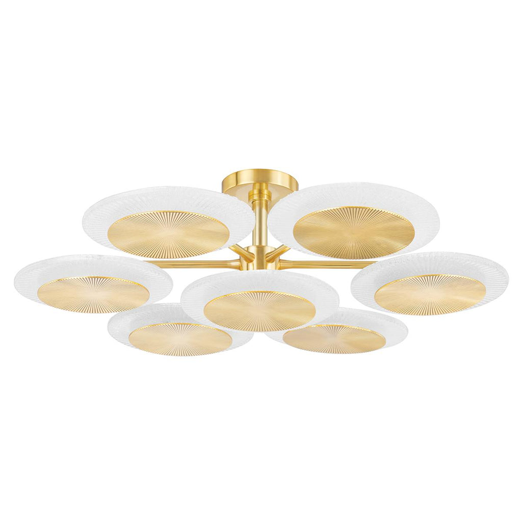 Corbett Lighting Topaz VINTAGE POLISHED BRASS 37.75W x 37.75L x 10.25H Semi-Flush Mount