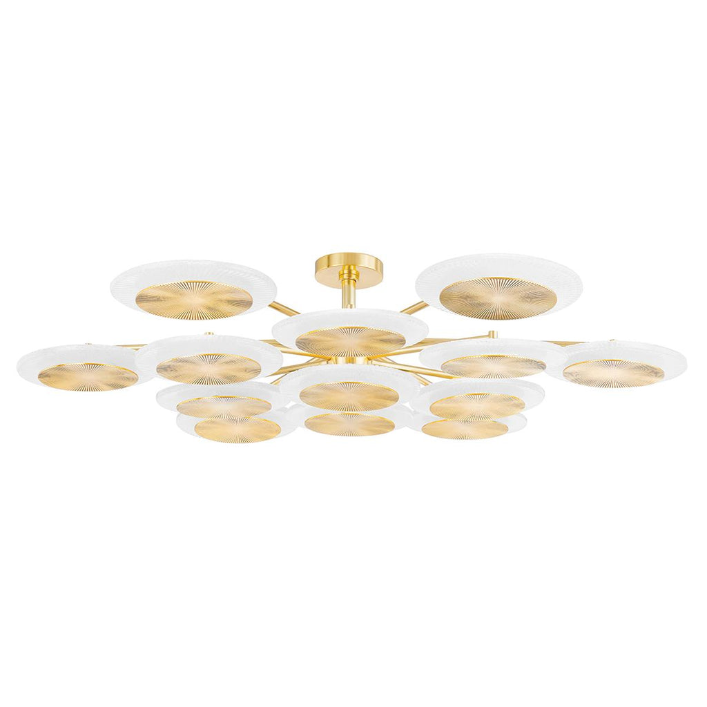 Corbett Lighting Topaz VINTAGE POLISHED BRASS 56.75W x 56.75L x 12H Semi-Flush Mount