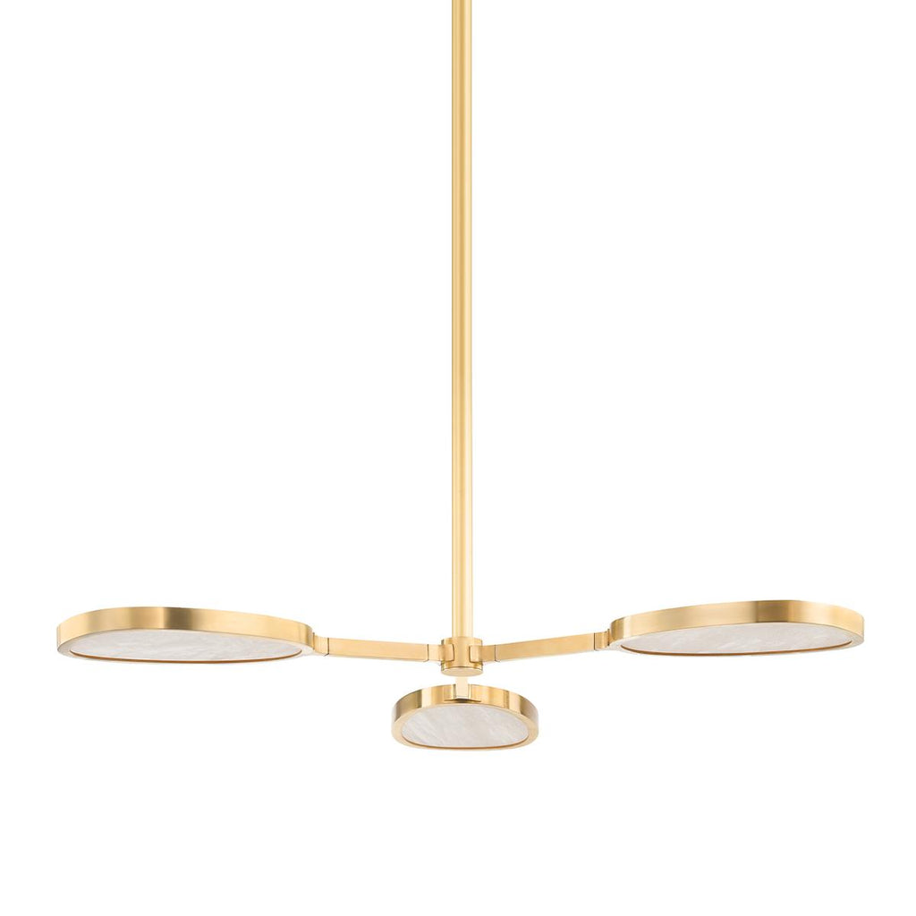 Corbett Lighting Patras VINTAGE BRASS 38.5W x 38.5L x 5.75H Semi-Flush Mount