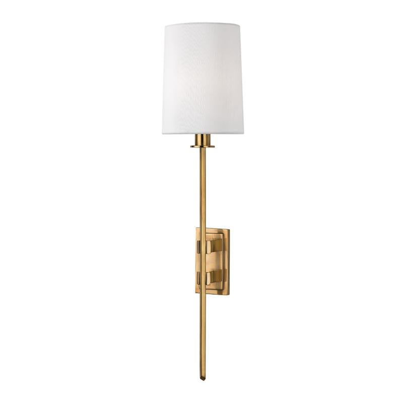 Hudson Valley Lighting Fredonia Aged Brass 5.5W x 5.5L x 22.75H Wall Sconce