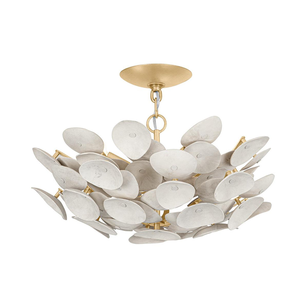 Corbett Lighting Aimi Vintage Gold Leaf 20.25W x 20.25L x 14.25H Semi-Flush Mount