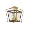 Hudson Valley Lighting Hollis Aged Brass 12.75W X 12.75L X 14.75H Semi-Flush Mount