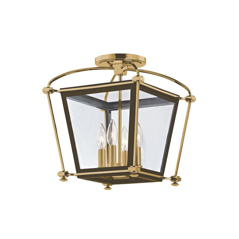 Hudson Valley Lighting Hollis Aged Brass 12.75W x 12.75L x 14.75H Semi-Flush Mount