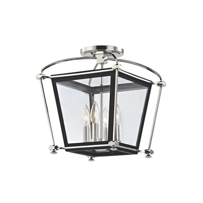 Hudson Valley Lighting Hollis Polished Nickel 12.75W x 12.75L x 14.75H Semi-Flush Mount