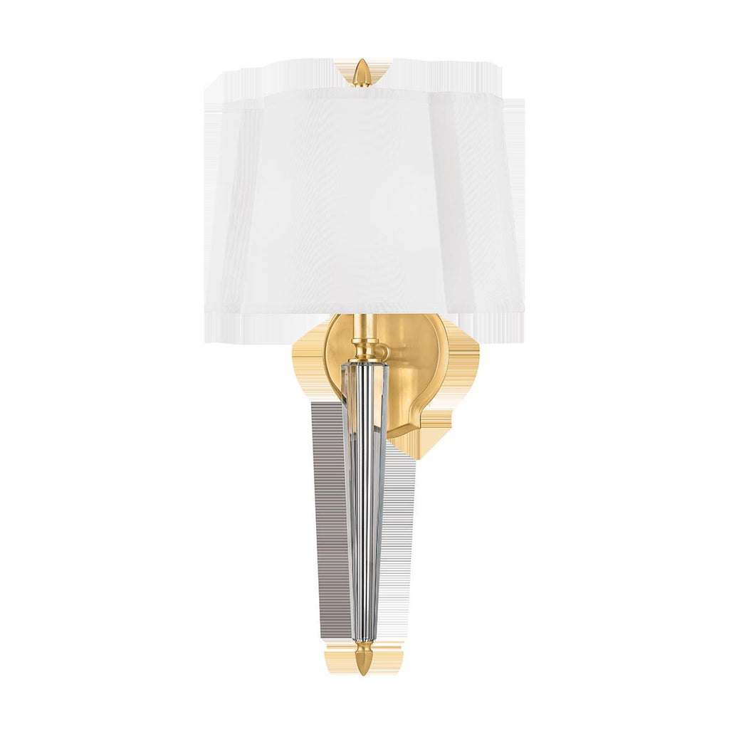 Hudson Valley Lighting Oyster Bay Aged Brass 12W x 12L x 21.5H Wall Sconce