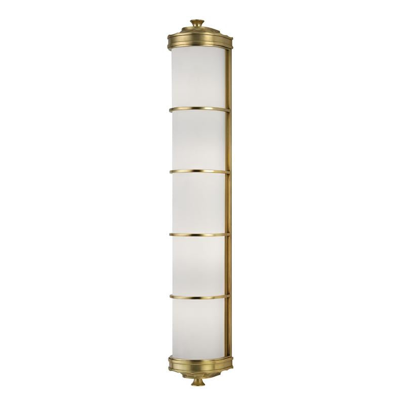 Hudson Valley Lighting Albany Aged Brass 4.75W x 4.75L x 29.75H Wall Sconce