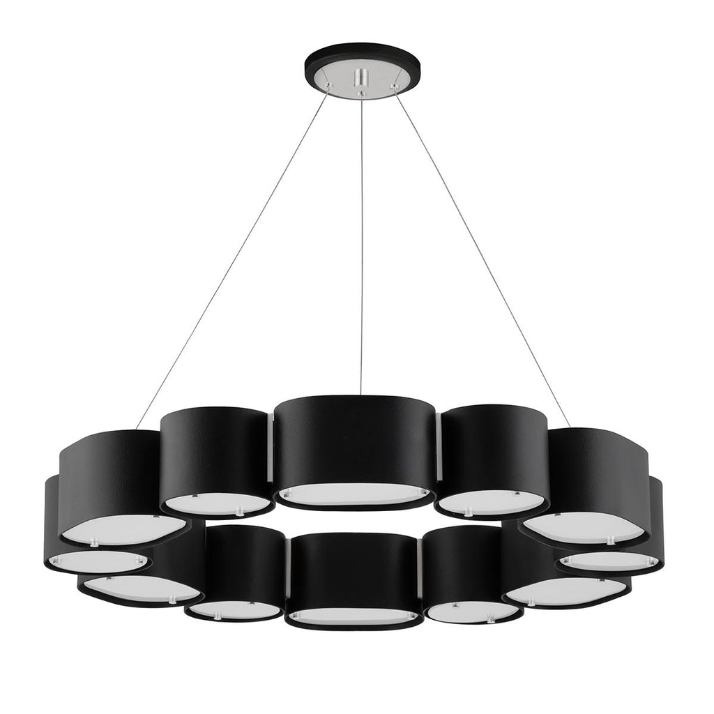 Corbett Lighting Opal Soft Black with Stainless Steel 30W x 30L x 4H Chandelier